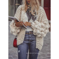 Popular V Neck Solid Knit Women's Sweater